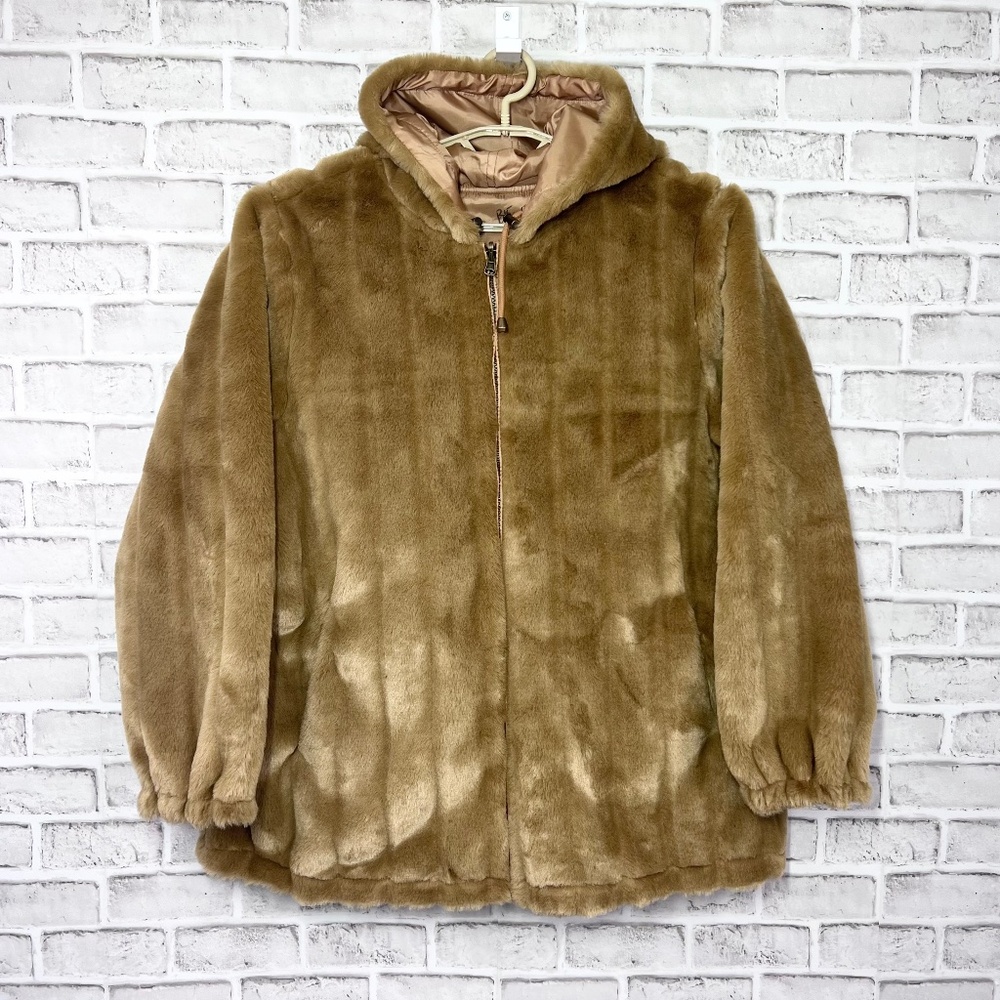 NWOT • VINTAGE |•SERBIN•| Faux Fur Reversible Windbreaker Coat Size XL